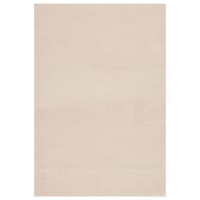 Washable Rug Soft Fluffy Short Pile 63"x90.6" Anti Slip Beige