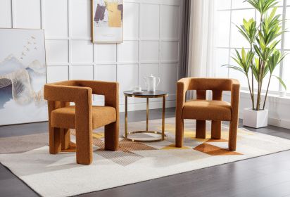 COOLMORE Contemporary Designed Fabric Upholstered Accent/Dining Chair /Barrel Side Chairs Kitchen Armchair for Living Room 2PC/SET
